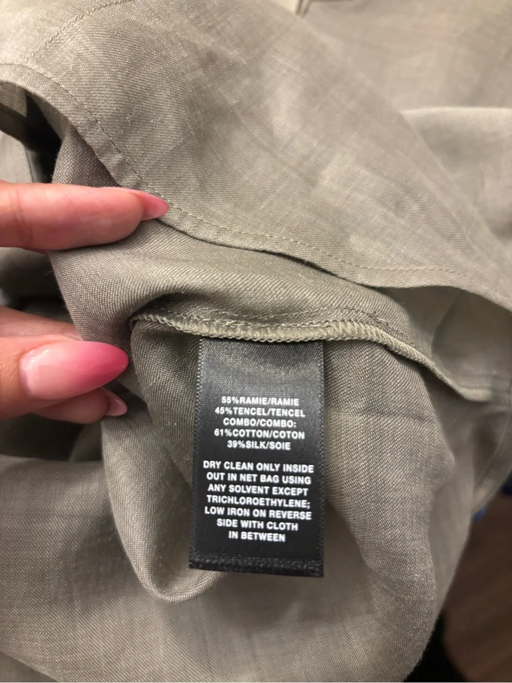 Lafayette 148 New York Taupe Silk Blouse - Picture 5 of 5